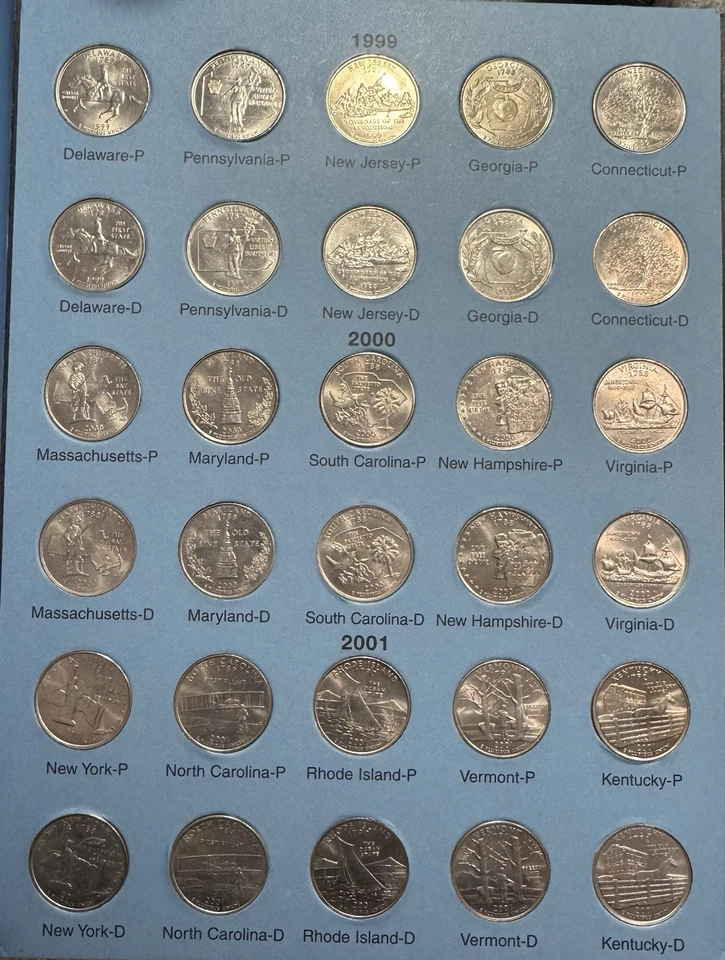 FIFTY STATE COMMEMORATIVE QUARTERS 1999-2008 DELUXE EDITION COMPLETE - Image 2 of 4
