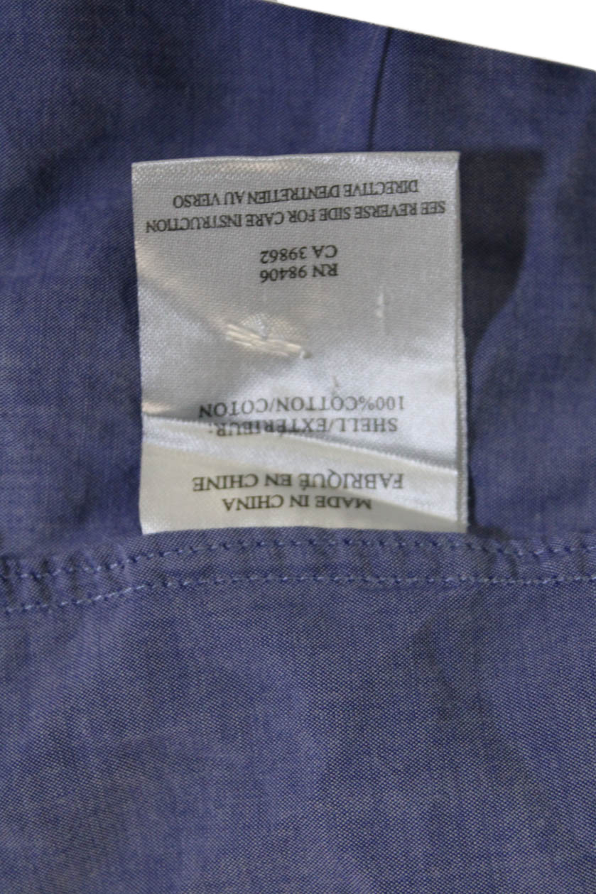 Theory Womens Basic Collared Button-Up Top Blue C… - image 4