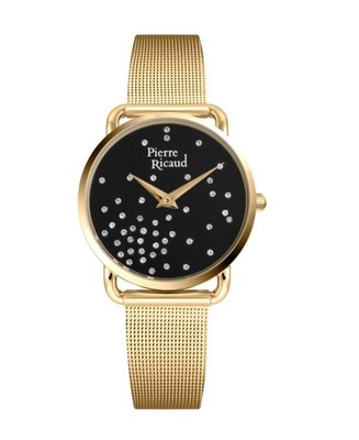 PIERRE RICAUD Women Quartz Casual Watch Classic Dress Gold color Dial Waterproof