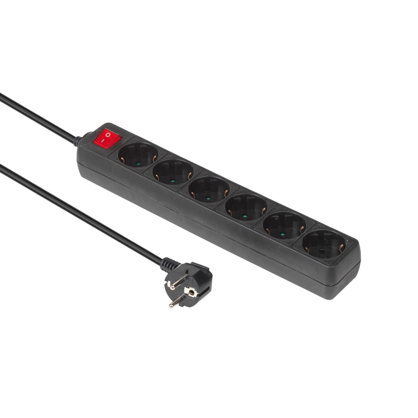 MicroConnect GRU0065B 6-way Schuko Socket 5M Black