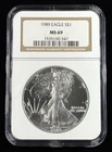 1989 $1 American Eagle NGC MS69 1 oz .999 Fine Silver US Bullion Coin