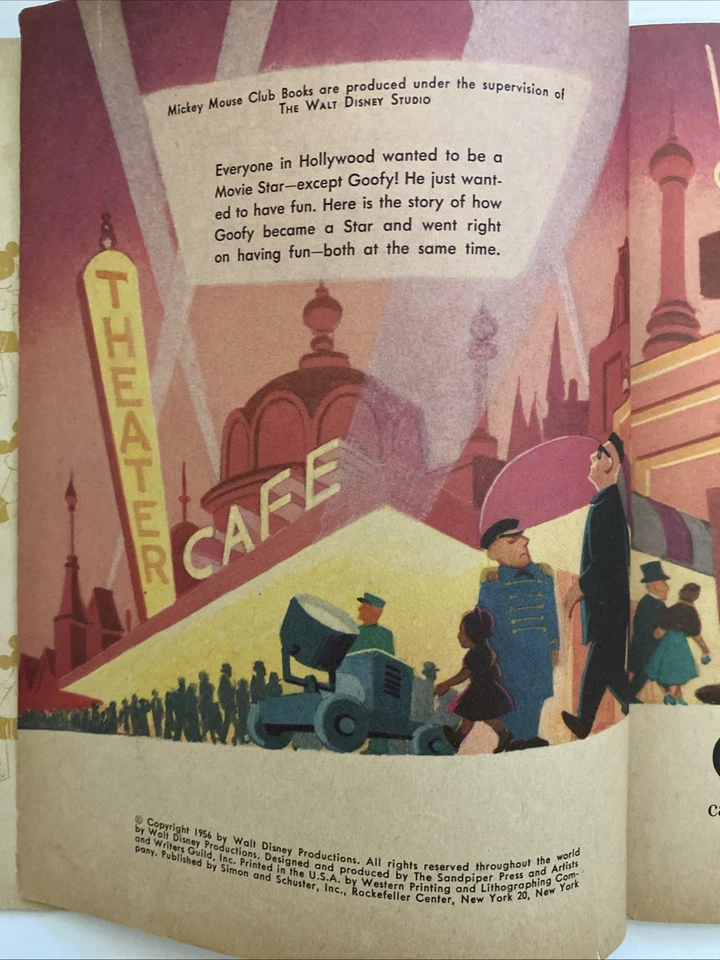 VINTAGE WALT DISNEY'S "GOOFY MOVIE STAR" 1956 A MICKEY MOUSE CLUB BOOK HARD COVE - Image 3 of 4