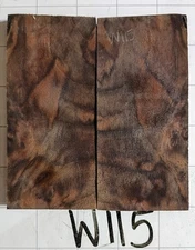 W115 Stabilized Spalted Black Walnut Stump Cut, Curl Knife/Axe/Gun Scale 2x5x3/8
