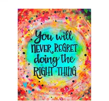 """No Regrets"" Inspirational Quotes Wall Art, This Inspirational Wall Art Print