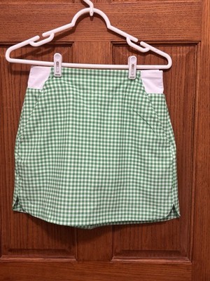 Walter Hagen Green and White Gingham Mini Skirt. SZ XL. NWT