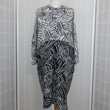 KIN Shirt Dress UK 12 Oversized Zebra Print Button Front Long Sleeves Dipped Hem