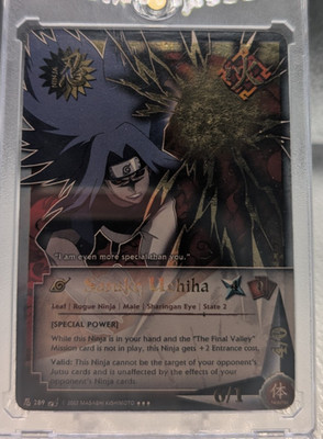SASUKE UCHIHA (SPECIAL POWER) #289 FIRST EDITION* SUPER RARE-BATTLE OF DESTINY
