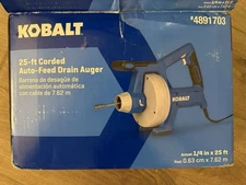 KOBALT TOOLS 4891703 cordless drain auger kit open box