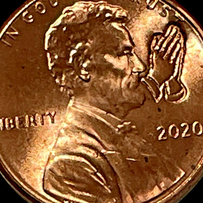 2022 Holy Praying Hands Counterstamp Imprint Lincoln Cent Easter Coin Lent