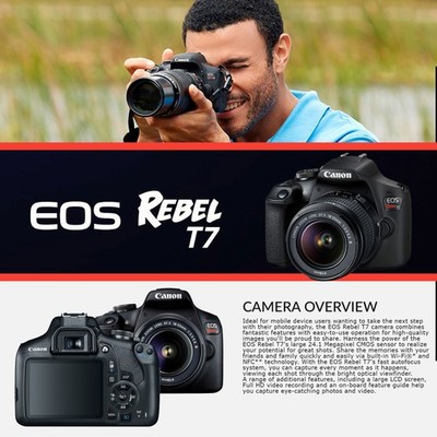 Canon Rebel T7 DSLR Camera with 18-55mm Lens Kit and Carrying Case, Creative
