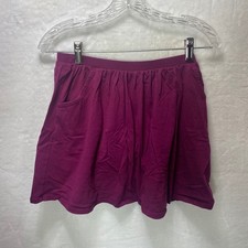 Land's End Womens L Fuchsia Pink Elastic Waist Pocketed Skort