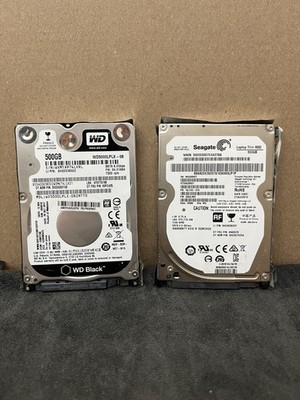 Lot of 2 Hard Drives Seagate st500lm021 Western Digital wd5000lplx Tested Workin