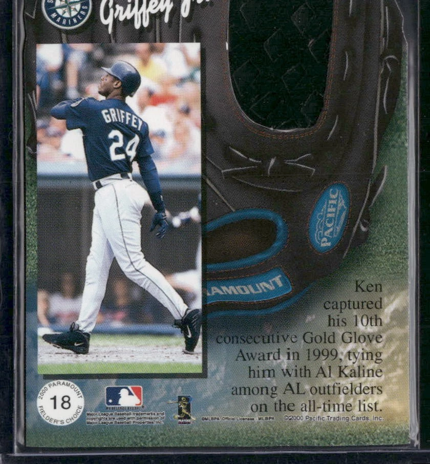 2000 Pacific Paramount #18 Ken Griffey Jr. Fielder's Choice - Image 2 of 2