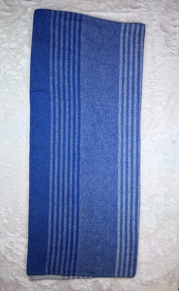 "Manta Faribault mezcla de algodón lineal a rayas azul 45"" X 72"" mar náutico" Foto 4 de 4