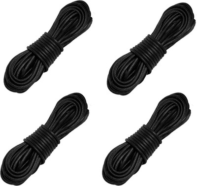 4 Pairs Waxed round Shoe Laces Dress Waxed Shoelaces Oxford 3/32'' Thin for Forma