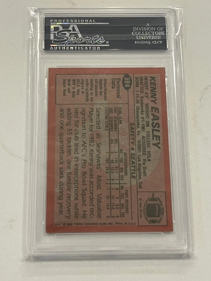 1983 Topps Kenny Easley Rookie Signed / Auto. PSA/DNA HOF Seattle Seahawks - Image 2 of 2