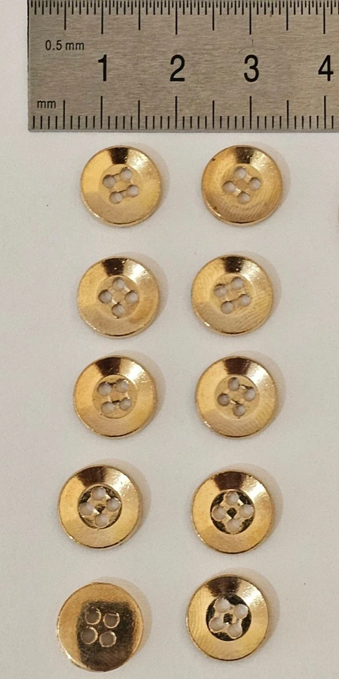 Metal Gold Buttons 11 mm Special design. 10 Pieces - Image 2 of 4