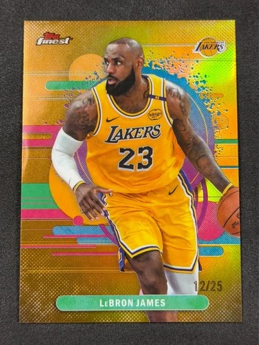 2025-26 Topps Finest Basketball #165 LeBron James Uncommon Gold Refractor #/25
