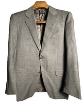 CANALI/Mark Shale 13220 Brown Plaid 100 Wool Suit Jacket/Blazer Size 52L/US 42L