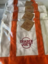 1PC Orange Trader Joe’s Mini Canvas Reusable Tote Bags Canvas Tote Bag gift bag