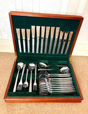 Viners Sheffield Stainless Steel Cutlery Set, Service for 6, Wooden Case