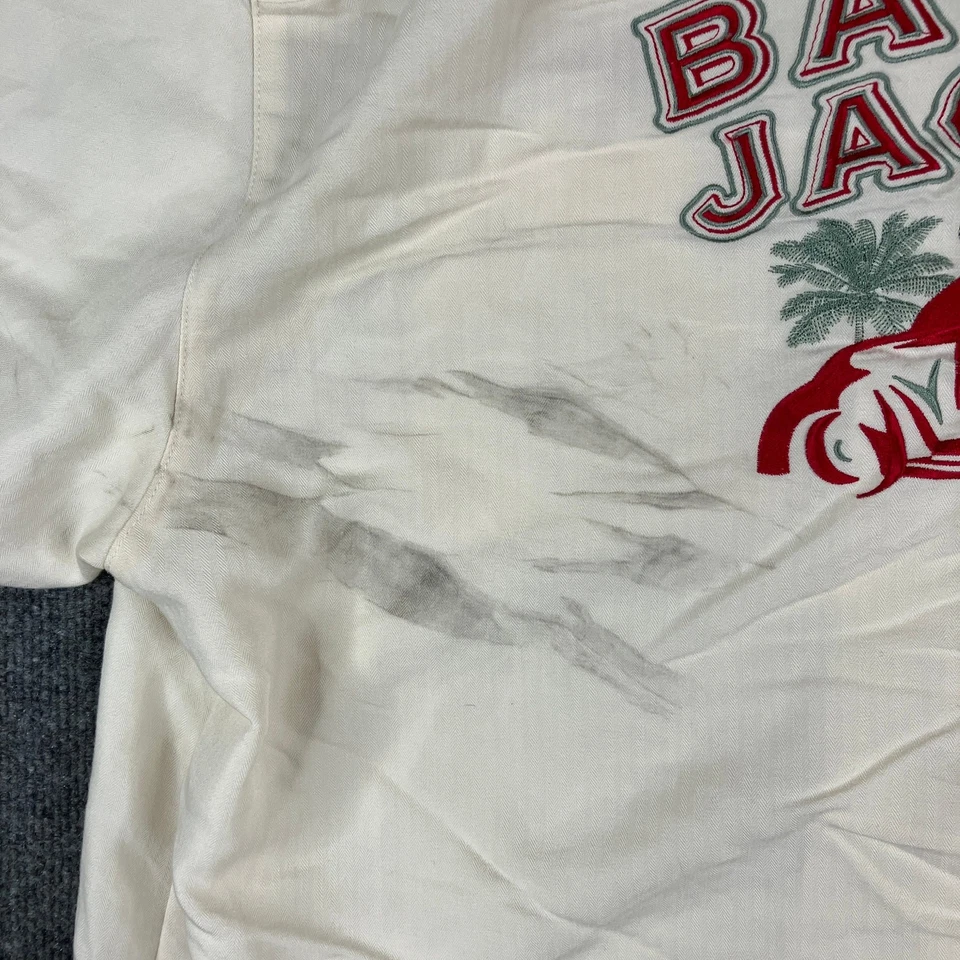 Camisa Barrett Jackson Para Hombre 2XL Crema Rayón Bordada Manga Corta Foto 2 de 4