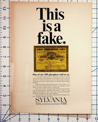 Sylvania GTE Advertisement 1960s Montesuma Silver Mining Fake Stock Certificate