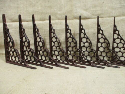 8 Cast Iron Large Antique Style Brackets Garden Braces Shelf Bracket Corbels  - Picture 1 of 8