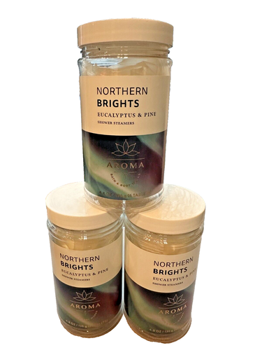 Bath & Body Works LOT 3 Eucalyptus & Pine Shower Steamers 4.8oz Northern Brights