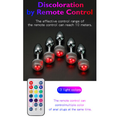 LED Anal plug Stainless Steel Jewel Butt Plug Anal Foxtail Furry RGB with  Remote | eBay