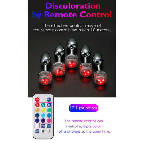 LED Light Up Butt Plug with 20 Key Remote Control Anal Booty Night Light Show US - Picture 7 of 12