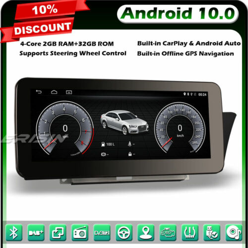 10.25" IPS DAB+Android 10 Car Stereo Sat Nav CarPlay DVR BT 4G Radio For Audi A4 - Picture 1 of 12