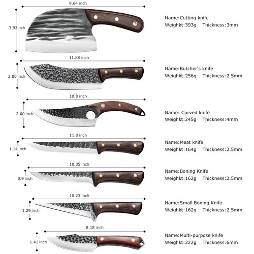 5/8Pcs Kitchen Chef Knife Set Damascus Stainless Steel Hardened Kitchen Knives - Picture 18 of 28