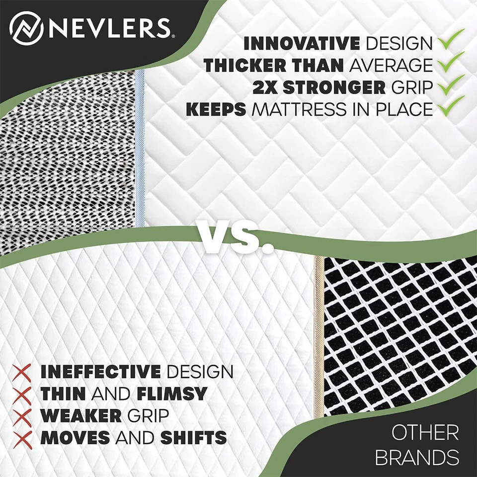 Almohadilla de agarre para colchón Nevlers - Alfombrilla antideslizante para colchón tamaño queen 54" x 72" Foto 4 de 4