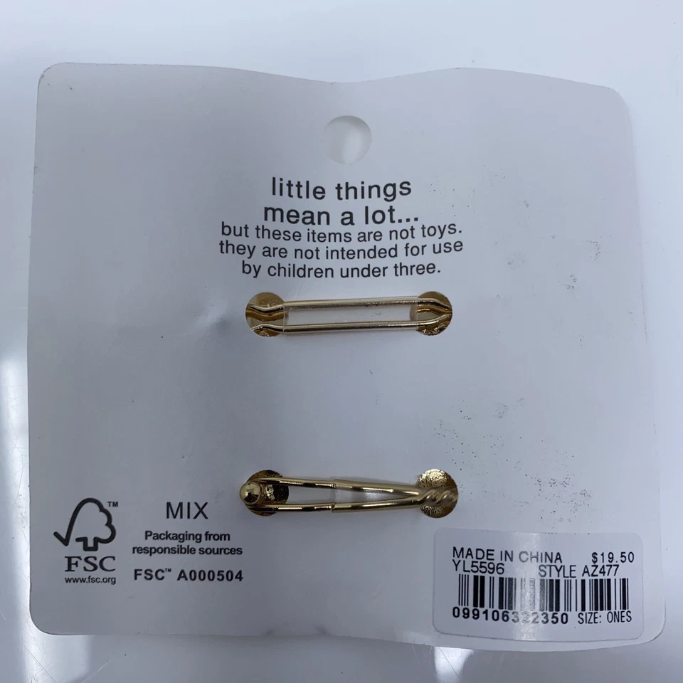 J Crew Crewcuts Girls Gold Tone Stars Hair Clips NWT - Image 2 of 2