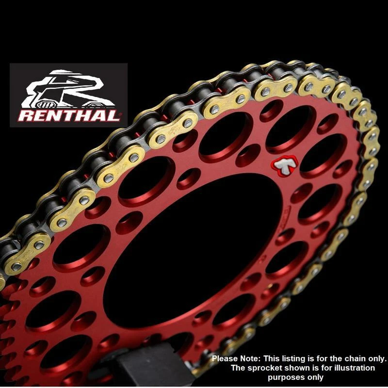 Cadena Kawasaki KDX50 03-06 Renthal 420-R1 oro sin junta tórica 420 x 78 eslabones Foto 2 de 4