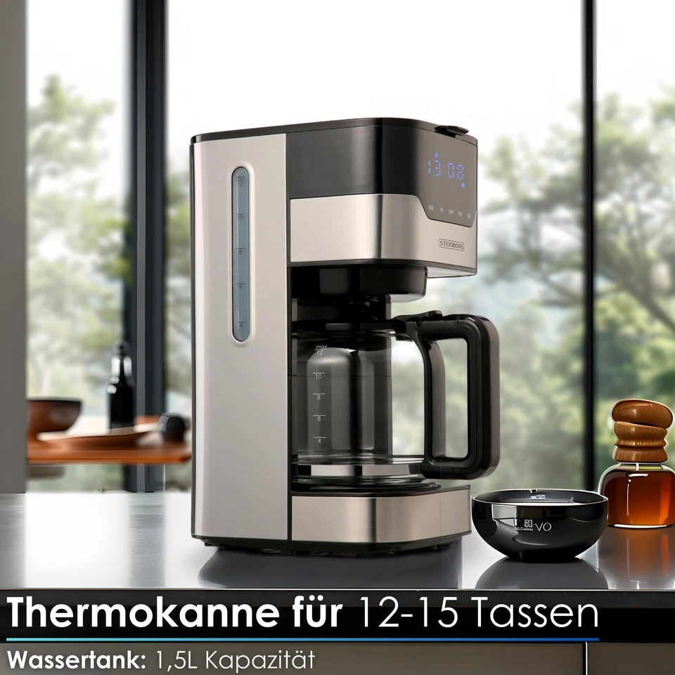 Edelstahldesign Filterkaffeemaschine Kaffeemaschine Kaffee Kaffeefiltermaschine - Bild 3 von 4