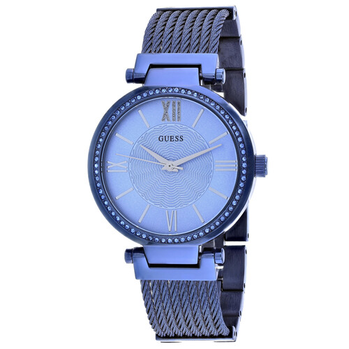 guess blue analog watch