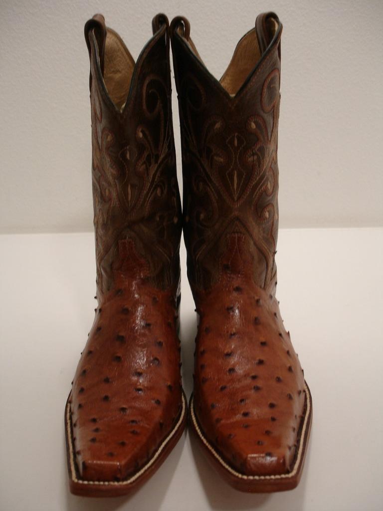 Men's sz 9 D M Handmade Exotic Ostrich Skin Trival Brown Men's sz 9 D M Handmade Exotic Ostrich Skin Trival Brown