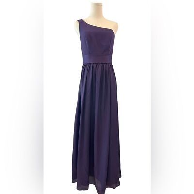 VERA WANG White Collection One Shoulder Bridesmaid Dress Amethyst . Size 4  | eBay