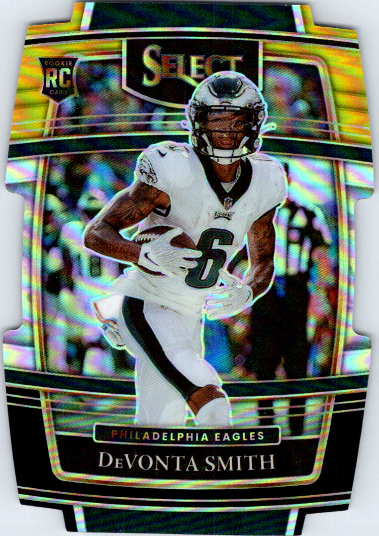 DeVONTA SMITH 2021 Select CONCOURSE BLACK & GOLD DIE CUT PRIZM RC Eagles #49