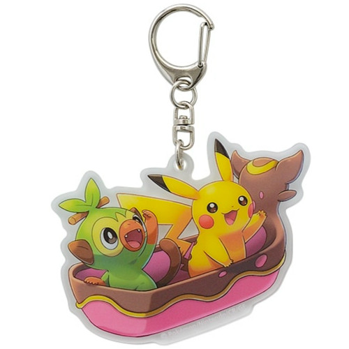 Pokemon Center Original Okinawa Acrylic charm Key chain Pikachu Grookey ver.