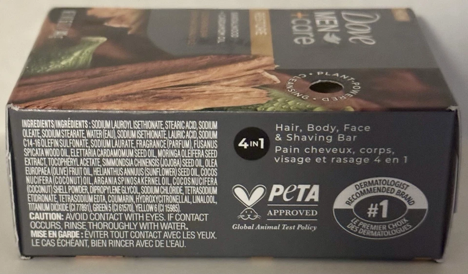 Jabón en barra limpiadora Dove Men Care Restore 5 oz - aceite de cardamomo de sándalo Foto 3 de 4