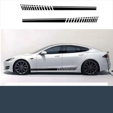 Waistline Sticker Car Door Side Skirt Stripe Vinyl Decal Graphics Kit 2 Pcs