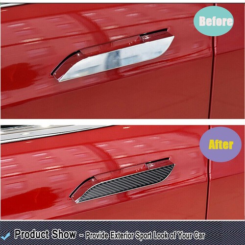 For Tesla Model S 2014-2022 Dry Carbon Fiber Exterior Door Handle Cover Trims - Picture 4 of 12