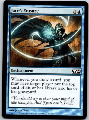 Magic the Gathering Jace's Erasure Core Set 2012 MTG Free Shipping!
