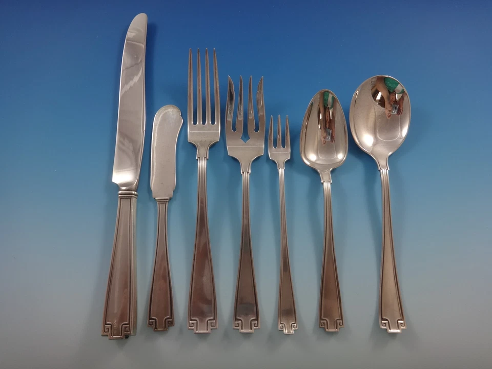 Juego de cubiertos de plata de ley Etruscan by Gorham para 8 servicio 61 piezas Foto 3 de 4