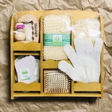 Essential Design Bath & Beauty Personal Spa Bathing Care Wooden Box Gift Set 7PC