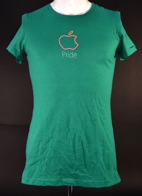 Apple Pride 2022 Logo Shirt Green NWOT Women's Size Large UK