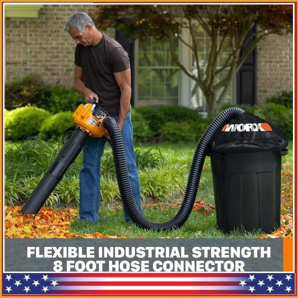 WORX 3 In 1 Blower Mulcher Vacuum With Leaf Pro Collection System 